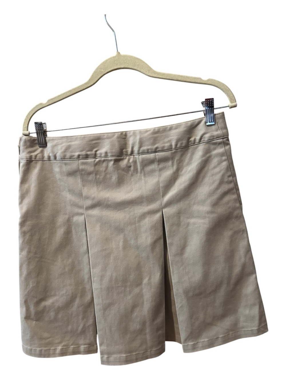 Cat & Jack Girls Pleated Twill Uniform Skort - Size 16 Plus Khaki
